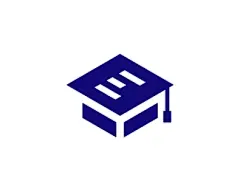 在线教育机构logo 教育机构 E字母 博士帽 培训 学校 蓝色 商标设计  图标 图形 标志 logo 国外 外国 国内 品牌 设计 创意 欣赏