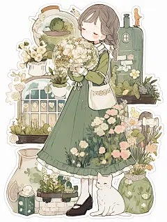midjourney 维多利亚手帐插画女孩_1_草台班子_来自小红书网页版