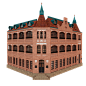 青岛邮电博物馆 模型
始建于1901年的双塔楼哥特式建筑，是胶澳德意志帝国邮局旧址。