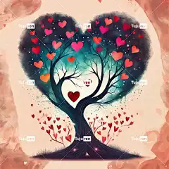 Ai产生的 爱 树 心 情人节 浪漫 自然 幻想 异想天开的