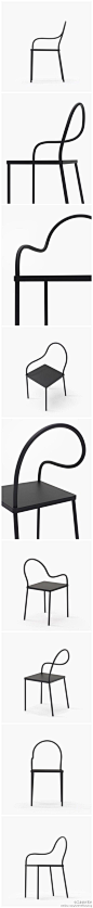 極簡的Melt Chair。Melt Chair是日本著名設計工作室Nendo為新加坡家具品牌K%設計的”black&black”系列家具之壹。Melt Chair使用強度極好的鋼骨架將椅子的兩條腿、靠背與扶手自然連接壹氣呵成，融為流暢的壹體，造型自然連貫，簡潔中散發著靈動的生機。”
