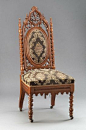 1860-1870 American (New York?) Side chair at the Museum of Fine Arts, Boston - This is an example of Gothic Revival furniture from the late 19th century.