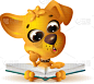 书,黄色,狗,开着的,宠物,分离着色,可爱的,白色,文学,读书