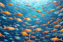 鱼群小鱼海水自然海洋生物插画图片