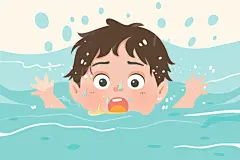公益插画溺水事故
