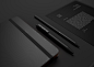 High Resolution Black Stationary Mockups : 10 High Resolution Photoshop Mockup for stationary branding.Includes Letterhead, business cards, notebook, and pen.