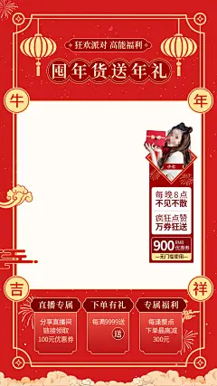囤年货电商抖音直播背景