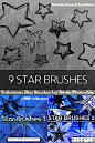 3个五角星、星星符号印记素材Photoshop笔刷打包下载 星星笔刷 五角星笔刷  adornment brushes symbols brushes 