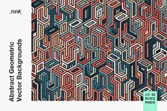 抽象多边形几何立体等距迷宫图案背景图片矢量设计素材 25p下载_颜格视觉