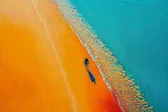 海滩外景创意背景图片