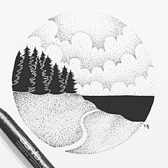 255~采集到插画-黑白插画