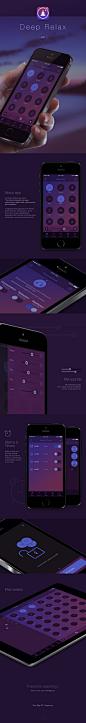 Deep Relax APP : Quoting a original app claim:“Your best companion for sleep improvement, stress relief, yoga practice and meditation”I redesigned this application for iPhone and iPad a few months ago. I do not know why my (accepted) design proposition di