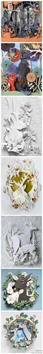 Helen Musselwhite的3D森林童话风纸艺作品
