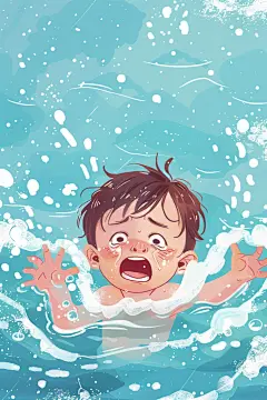 幼儿园暑假安全插画防溺水常识
