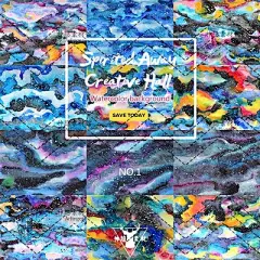 水彩手绘星空水波卡片请柬背景设计素材-淘宝网