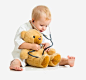 给娃娃量心脏的宝宝png免抠素材_新图网 https://ixintu.com 玩具 医生 听诊器