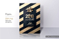 时尚优雅简约的新年海报PSD模板 New Year | Invitation Template #1954943 :  