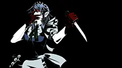 动漫1920x1080刀黑暗动漫女孩动漫红眼睛简单背景Izayoi Sakuya Touhou