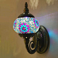 Artpad Vintage Glass Turkish Mosaic Lamps Handmade Bedroom Study Living Room Corridor Porch Aisle E14 Turkish Lamp on the Wall