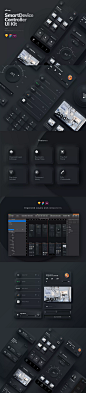 暗黑模式拟物化风格智能家居APP UI设计套件 