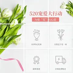 520情人节零售花店产品营销九宫格