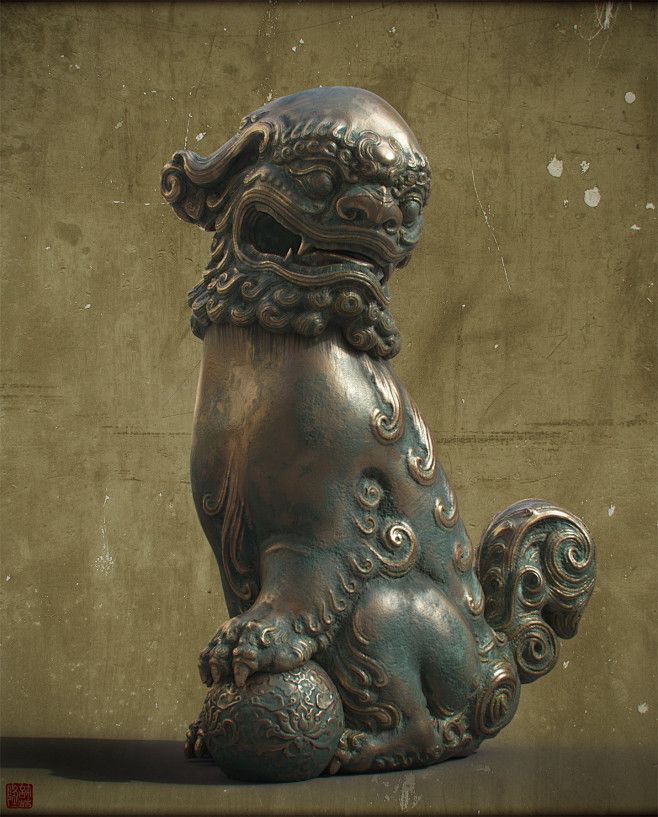 Chinese  lion(Rerend...