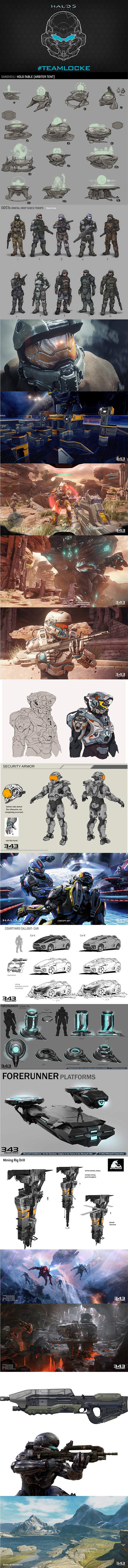 光环5 游戏原画素材 科幻 机械 设定参...
