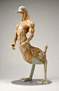 日本艺术家 Masao Kinoshita 将动物元素与人体肌肉结构解剖学相结合的雕塑作品，略诡异，大师你赢了，最后一张还有亮点