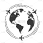 地球,符号,飞机,两翼昆虫,旅途,商务,品牌名称,旅行,休闲,剪影
