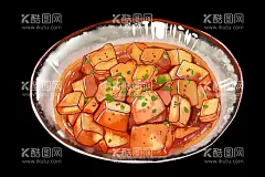 手绘麻婆豆腐  - 源文件下载【酷图网】餐饮,美食插画,手绘食物,川菜,湘菜,菜品,