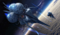 Elethill----Alien spaceship , Llia Yu : An alien spaceship for my personal project  "ALAN".
On the top of the Earth, Elethill from the planet Cite-v is ready to landing. no one knows what going to come out from this giant spaceship.