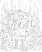 【日本插画师  ゆた  细腻的插画线稿】