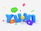YUNI C4D illustration icon logo expression chat app ui design ui illustration cartoon fonts 3d c4d
