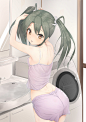 朝の瑞鶴（洗面所） - ニコニコ静画 (イラスト)