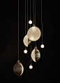 LED brass pendant lamp LUNE & SATELLITE by DCW éditions