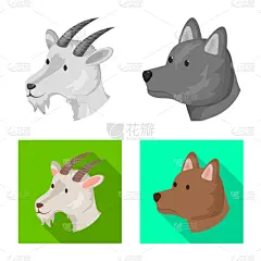 农业,图标,可爱的,纯种犬,食品,狗,山羊,动物,设计