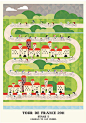 一套       2011环法自行车赛海报赏析。插画师Neil Stevens  