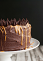 Peanut Butter Cake with Dark Chocolate Frosting