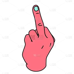 手绘-Y2K表情包元素贴纸-中指