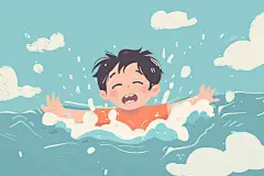 公益插画溺水事故