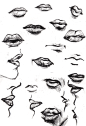 Lips by surges        #插画 #手绘 #素描#技法#手势#动作#五官#绘画#鼻子#嘴巴#耳朵#眼睛#手#脚#身体