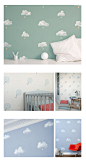 法國家居品牌巴黎Bartsch设计的儿童墙纸，哦，原来巴黎的孩子生活在云端呢？！