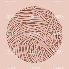 手绘面条  - 源文件下载【酷图网】手绘插画,版画,手绘面条,面条,线条,食物,早餐,米粉,线描