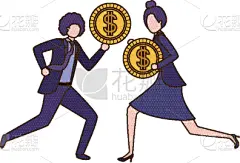 商务,伴侣,性格,美元符号,头像,专业人员,行动,相伴,伸手