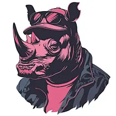 犀牛插画矢量图设计素材