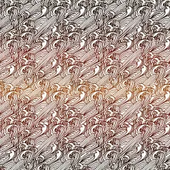 无缝手画波浪复古风格插图