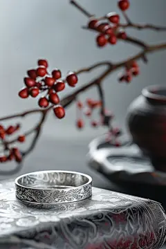 银饰品专卖店简约纯银手镯