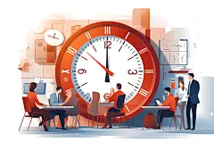 企业管理时效商务扁平风插画