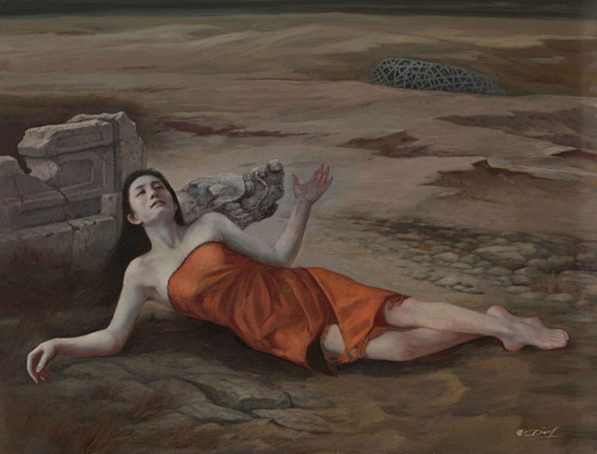 《梦霾沙尘》85 x 110 cm-丁志...