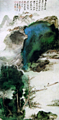 张大千山水画作品欣赏_光明网【高岩古寺】